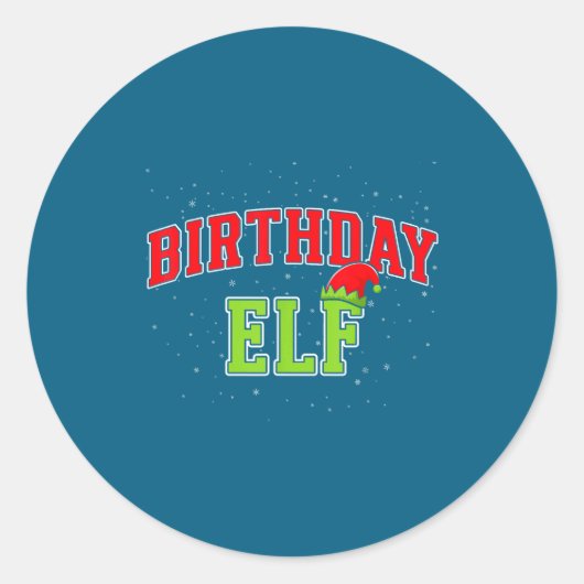 Birthday Elf Christmas Family Matching Group Xmas  Ronde Sticker (Voorkant)