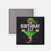 Birthday Elf Christmas Girls Women Elf Squad Xmas Magneet (Voorkant / Achterkant)