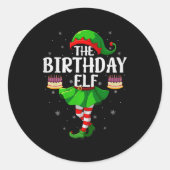 Birthday Elf Christmas Girls Women Elf Squad Xmas  Ronde Sticker (Voorkant)