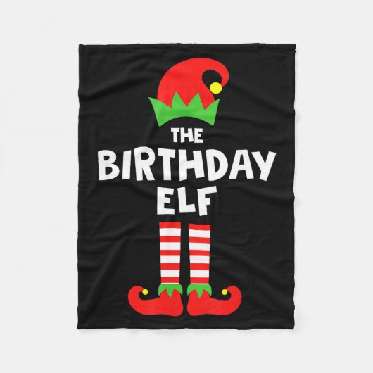 Birthday Elf Matching Group Family Holiday Christm Fleece Deken (Voorkant)