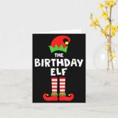 Birthday Elf Matching Group Family Holiday Christm Kaart (Gele Bloem)