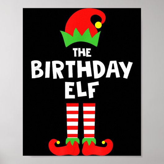 Birthday Elf Matching Group Family Holiday Christm Poster (Voorkant)