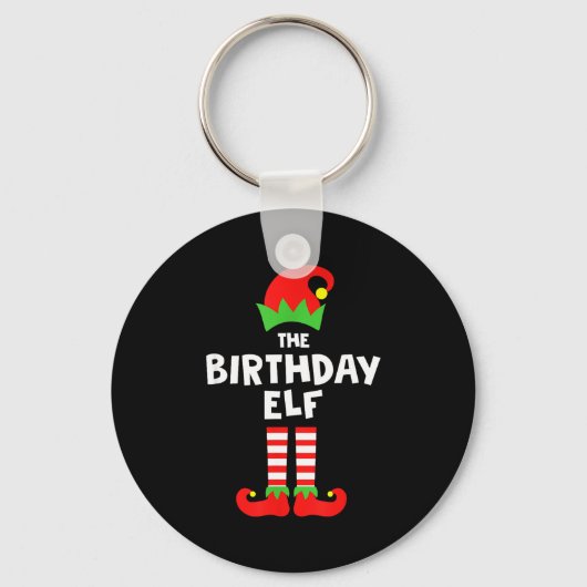 Birthday Elf Matching Group Family Holiday Christm Sleutelhanger (Voorkant)