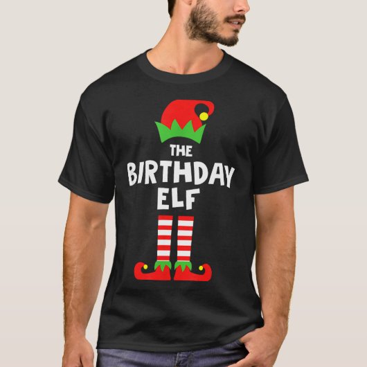 Birthday Elf Matching Group Family Holiday Christm T-shirt (Voorkant)