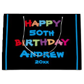 Birthday Elke leeftijd Aangepaste naam Moderne Vet Groot Cadeauzakje (Voorkant)