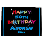 Birthday Elke leeftijd Aangepaste naam Moderne Vet Groot Cadeauzakje (Achterkant)