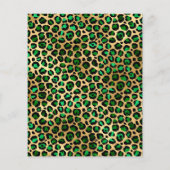 Birthday emerald green leopard Gold ballonvaarder Flyer (Achterkant)