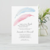 Birthday en Baptism Little Angel Invitation Kaart (Staand voorkant)