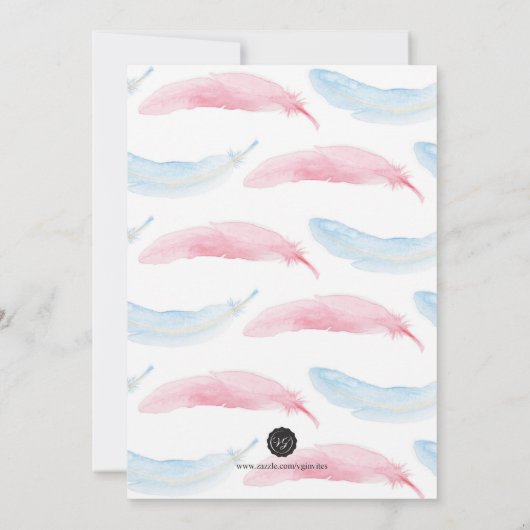 Birthday en Baptism Little Angel Invitation Kaart (Achterkant)