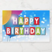 Birthday, Etiket voor voedsel en drank (Enkel label)