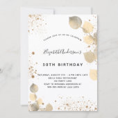 Birthday eucalyptus folia glitter golden kaart (Voorkant)