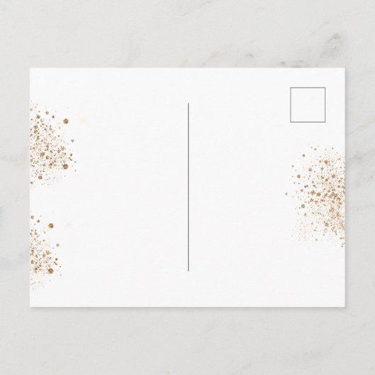 Birthday eucalyptus folia glitter golden uitnodiging briefkaart (Achterkant)