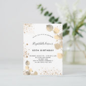 Birthday eucalyptus folia glitter golden uitnodiging briefkaart (Staand voorkant)