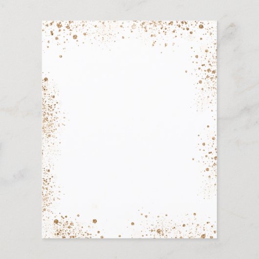 Birthday eucalyptus foliage gold budget uitnodigin flyer (Achterkant)