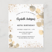 Birthday eucalyptus foliage gold budget uitnodigin flyer (Voorkant)