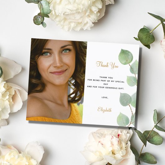 Birthday eucalyptus foto bedankt briefkaart