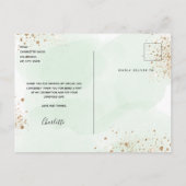 Birthday eucalyptus geenery glitter dank u briefkaart (Achterkant)