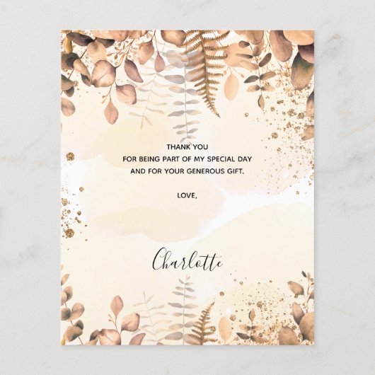 Birthday eucalyptus glitter budget dank je creditc (Achterkant)