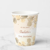 Birthday eucalyptus glitter goumonogram papieren bekers (Achterkant)