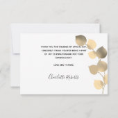 Birthday eucalyptus Gold foto bedankt! Bedankkaart (Achterkant)