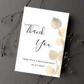 Birthday eucalyptus golden Eenvoudig bedankt! Kaart