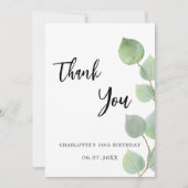 Birthday eucalyptus greenery bedankt je kaart (Voorkant)