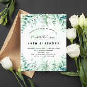 Birthday eucalyptus greenery budget uitnodiging flyer