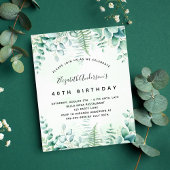 Birthday eucalyptus greenery budget uitnodiging flyer