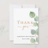 Birthday eucalyptus greenery elegant bedankkaart (Voorkant)