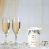 Birthday eucalyptus greenery glitter monogram papieren bekers