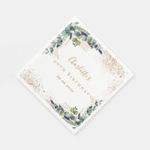 Birthday eucalyptus greenery glitter monogram servet (Hoek)