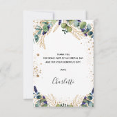Birthday eucalyptus greenery glitter script bedankkaart (Achterkant)