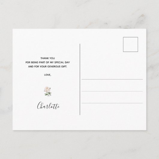 Birthday eucalyptus greenery Gold bedankt Briefkaart (Achterkant)