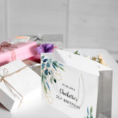 Birthday eucalyptus greenery Gold monogram Groot Cadeauzakje