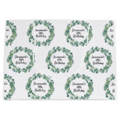 Birthday eucalyptus greenery name script groot cadeauzakje (Voorkant)