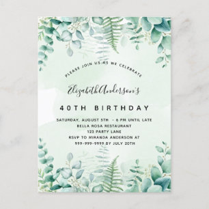 Birthday eucalyptus greenery woodland-uitnodiging briefkaart