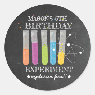 Birthday Experiment Science Birthday Ronde Sticker