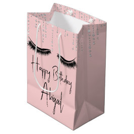 Birthday Eyelashes met Bling op Roze Medium Cadeauzakje