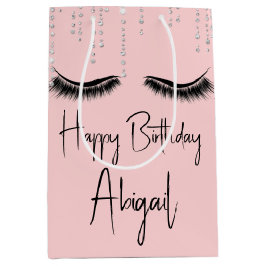 Birthday Eyelashes met Bling op Roze Medium Cadeauzakje