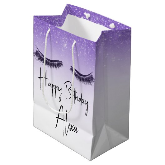 Birthday Eyelashes met Glitter Medium Cadeauzakje (Voorkant Gekanteld)