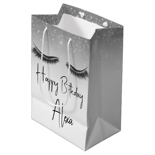 Birthday Eyelashes met Glitter Medium Cadeauzakje (Voorkant Gekanteld)