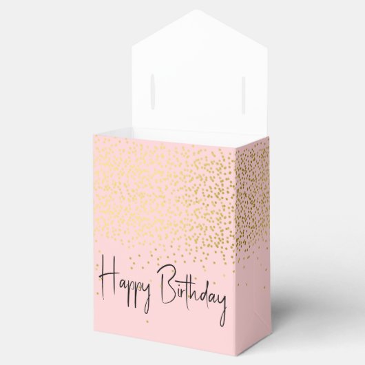 Birthday Eyelashes met Gold Glitter Bedankdoosjes (Geopend)