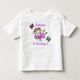 Birthday Fairy and Butterflies Age and Name Kinder Shirts