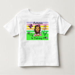 Birthday Fairy and Butterflies Age and Name Kinder Shirts