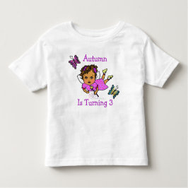 Birthday Fairy and Butterflies Age and Name Kinder Shirts