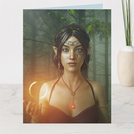 BIRTHDAY FAIRY ELF GIRL KAART VOOR HAAR (Voorkant)