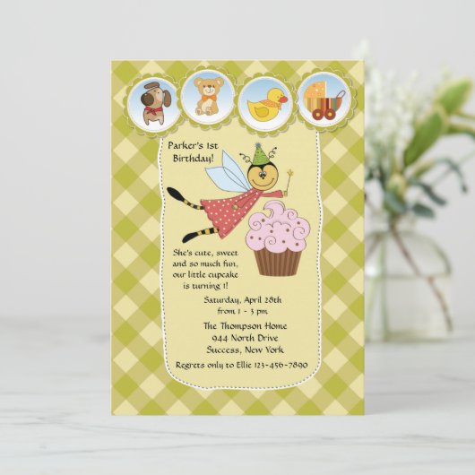Birthday Fairy Invitation Kaart (Staand voorkant)