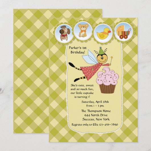 Birthday Fairy Invitation Kaart (Voorkant / Achterkant)