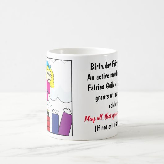 Birthday Fairy op klassieke mok van witte koffie (Center)