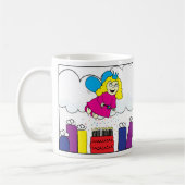 Birthday Fairy op klassieke mok van witte koffie (Links)